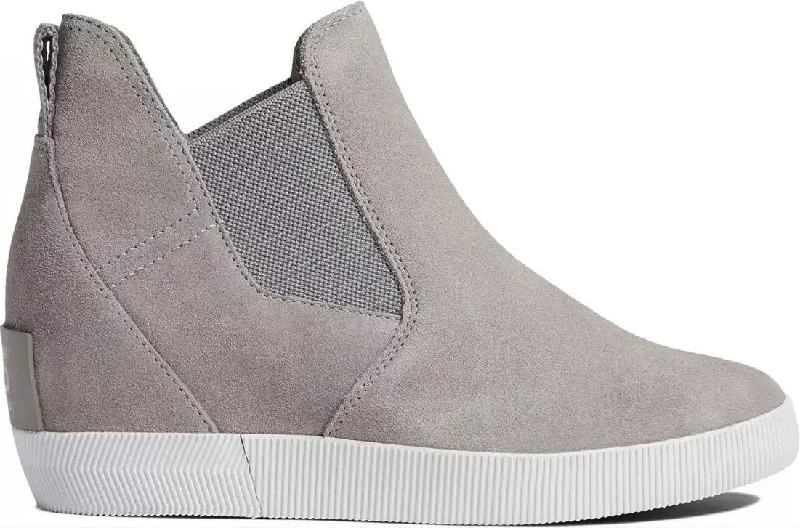 Boots with suede finish-Women's Shoes Sorel OUT N ABOUT Slip On Wedge Boots 2033021061 CHROME GREY