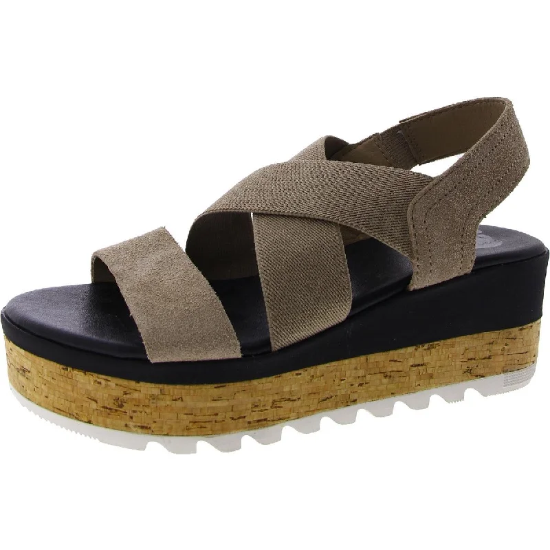 cozy sandals with cushion-Sorel Womens Leather Open Toe Wedge Sandals