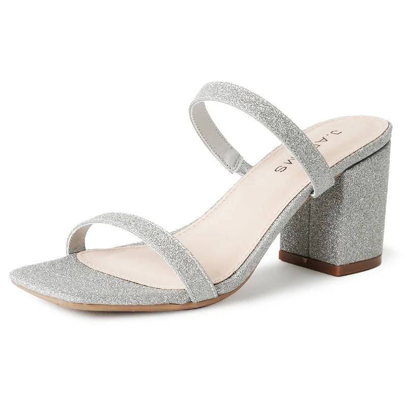 breathable high heels vibe-Stormi | Silver Fine Glitter