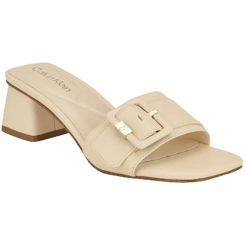 trendy sandals for women-Calvin Klein Womens Ariella 3 Block Heel Slip On Block Heels