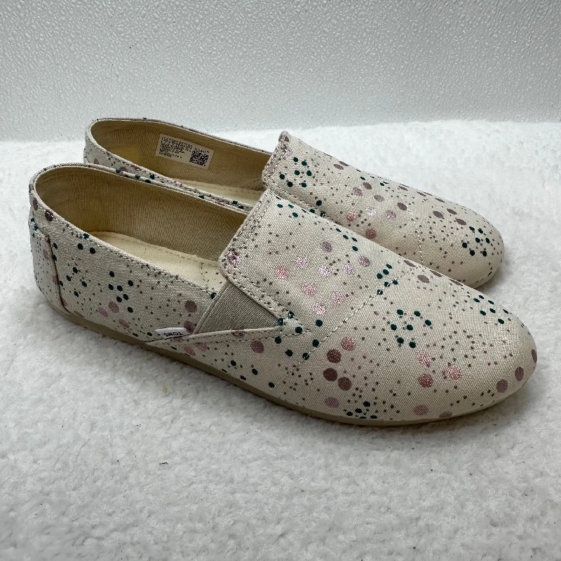 trendy flats near lakes-Polkadot Shoes Flats Boat Toms, Size 7