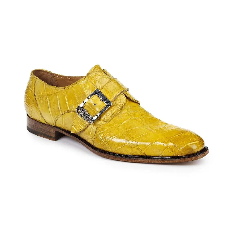 Non-slip loafers for safetyMauri 4853/2 Steam Boat Men's Designer Shoes Burnished Yellow Body Alligator Loafers (MA5002)