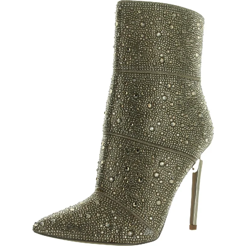 Boots for stylish trips-Steve Madden Womens Winona Embellished Shiny Mid-Calf Boots