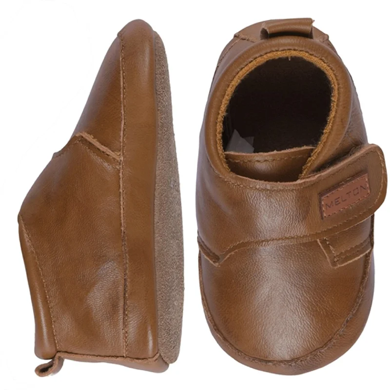 adjustable slippers for control-MELTON Leather Slippers Classic Cognac