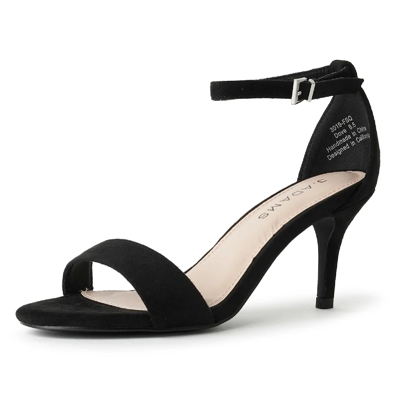 adjustable high heels fit-Dove | Black Suede