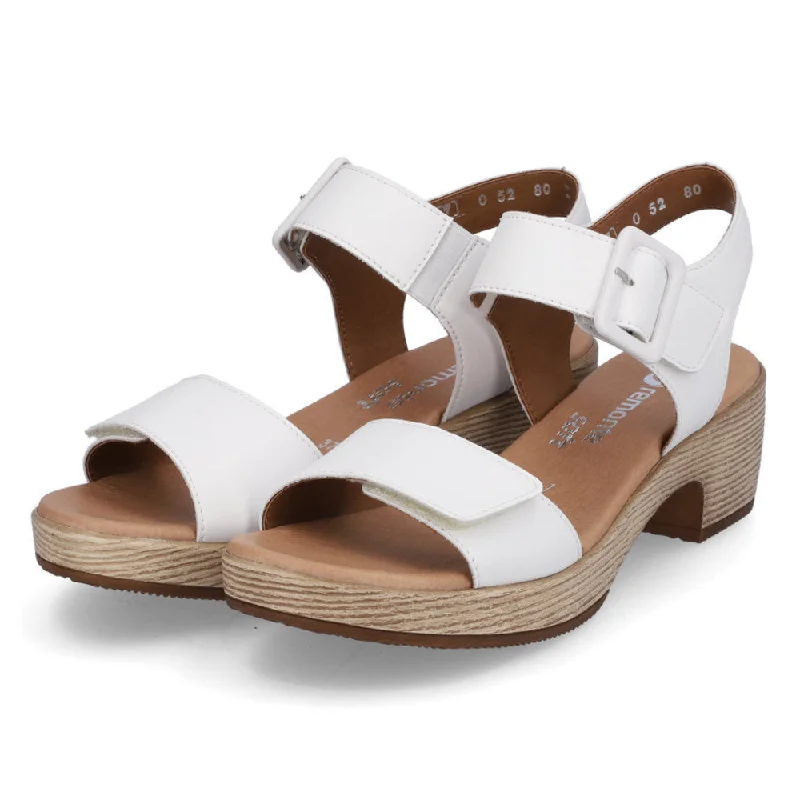 Remonte D0N52 White Leather Sandal (Women's)