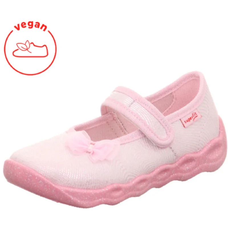 adjustable slippers for ease-Superfit Rose/White Bubble Slippers With Cold Lining