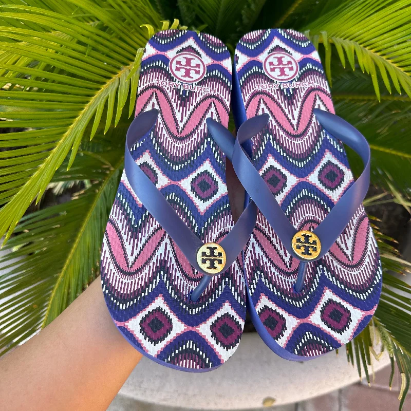 lightweight sandals for women-Purple Sandals Designer Tory Burch, Size 9