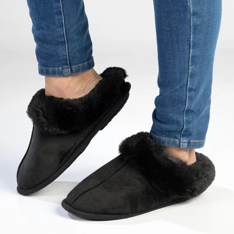 breathable slippers for breezy-Hush Puppies  Virginia Open Back Slippers - Black