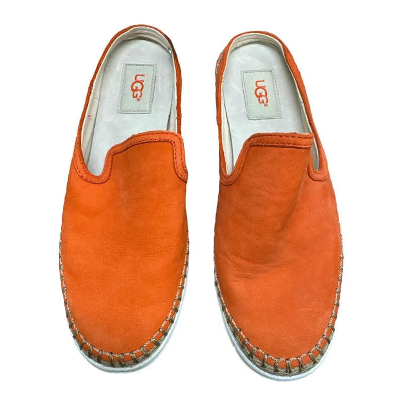 small flats near rivers-Orange Shoes Flats Ugg, Size 7.5