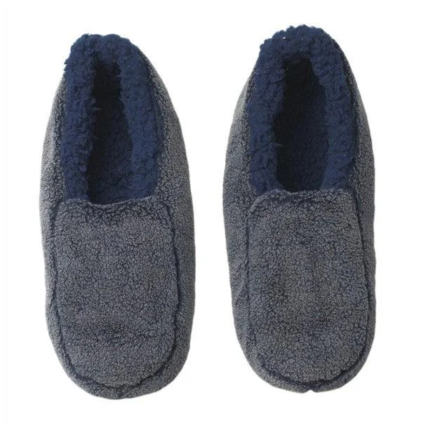 premium slippers for elegance-Sherpa Blue - Men's Cozy Sherpa House Slippers