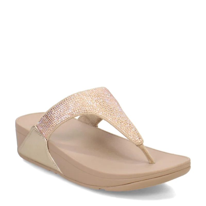 sandals with bold straps-Women's Shoes Fitflop LULU CRYSTAL Platform Wedge Sandals EJ8-323 ROSE GOLD