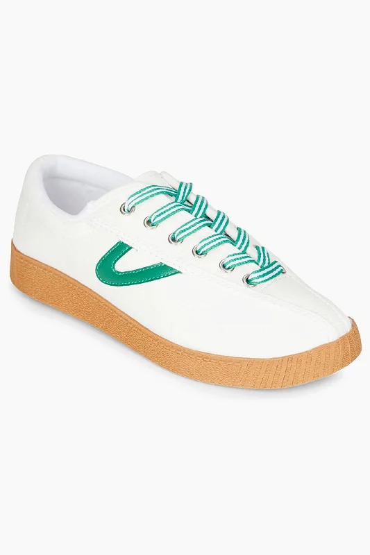 Athletic shoes with rough solesWomen's Green and White Nylite Sneakers