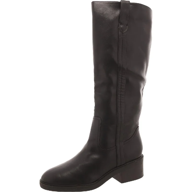 Boots for tough walks-Splendid Womens Vivie Faux Leather Block Heel Knee-High Boots