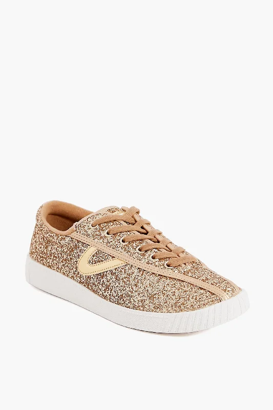 Athletic shoes with big ventsGold Nylite Glitter Sneakers