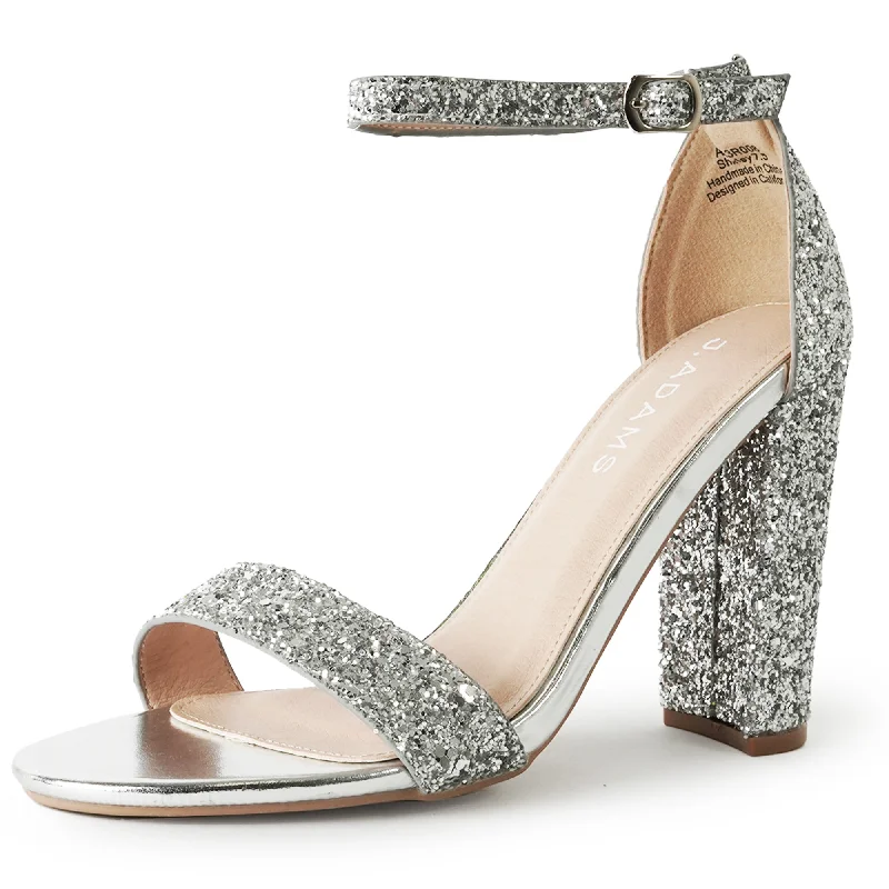 tan high heels vibe-Shirley | Silver Glitter