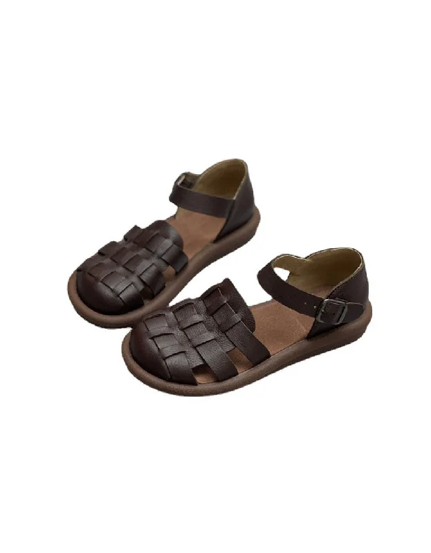 sandals near fashion stores-Wide Toe Box Soft Sole Comfortable Retro Flat Sandals