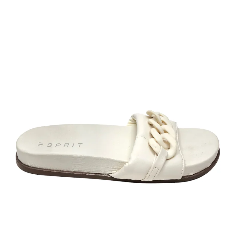 new sandals with padding-Sandals Flats By Esprit In White, Size: 8