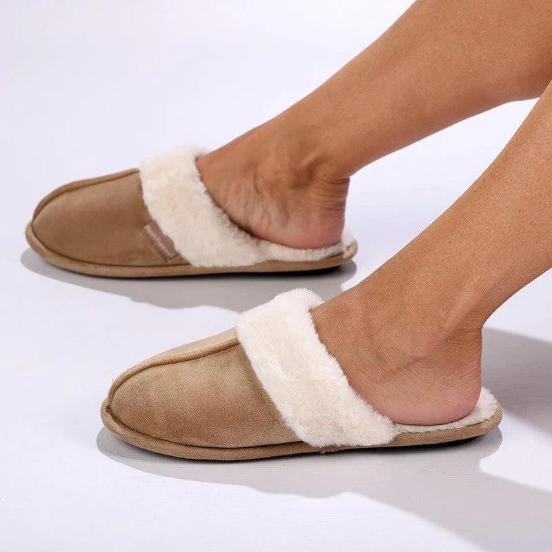 affordable slippers budget-Hush Puppy Lunara Slippers - Tan