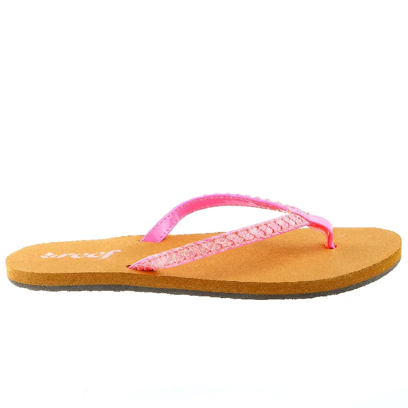 sandals with trendy colors-Reef Twisted Stars Brights Flip Flop Sandal - Neon Pink - Womens