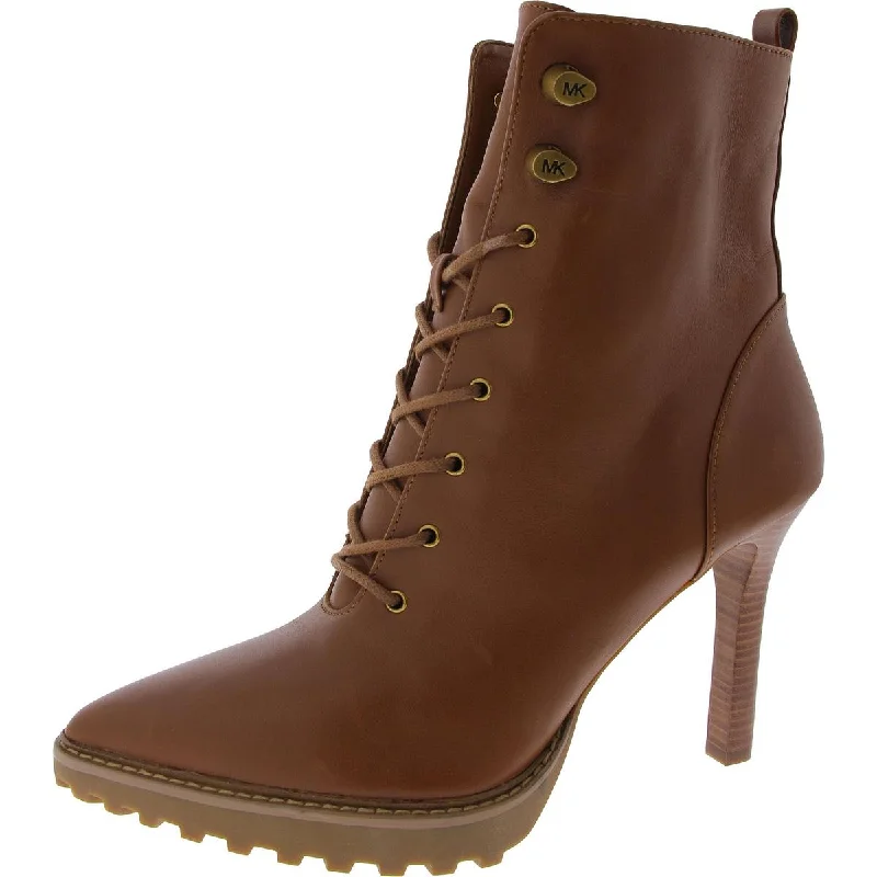 Boots for fall fashion-MICHAEL Michael Kors Womens Lace Up Pointed Toe Mid-Calf Boots