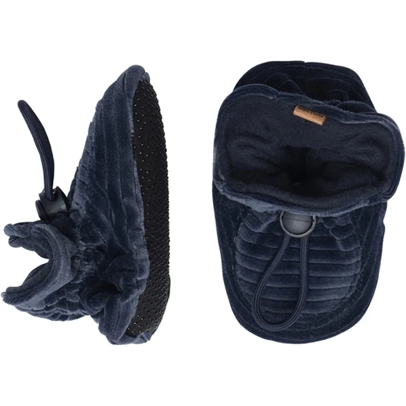 supportive slippers for back pain-MELTON Textile Slippers Velvet Blue Nights