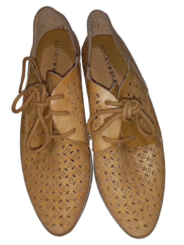 cozy flats with views-Tan Shoes Flats Lucky Brand, Size 6.5