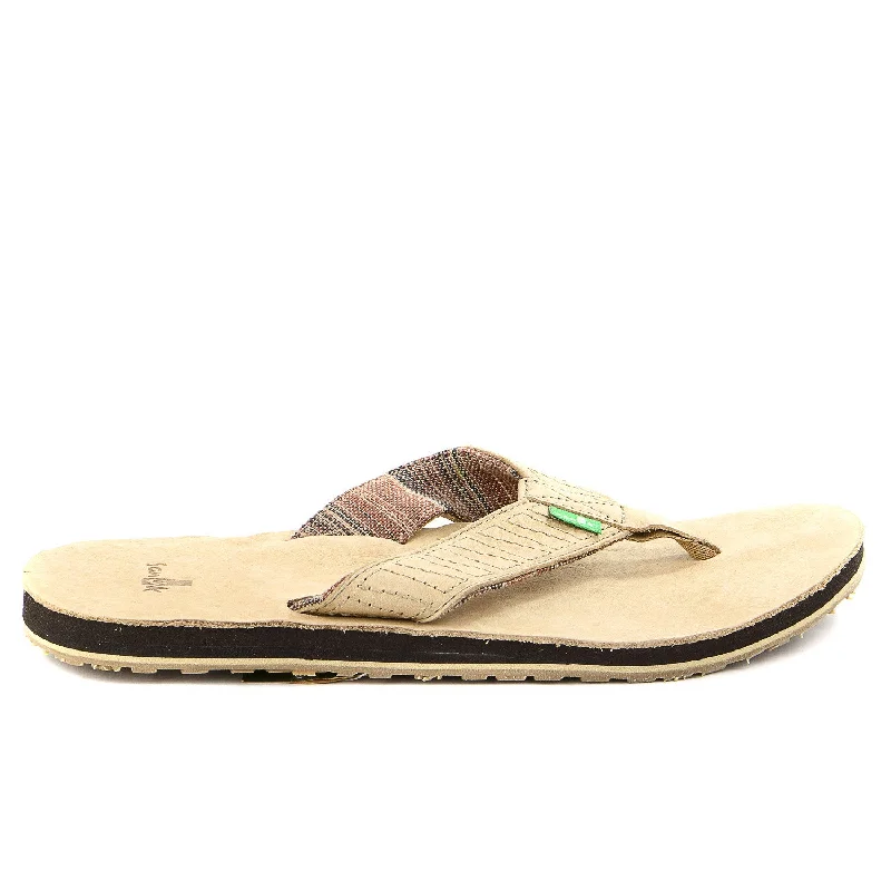 affordable sandals with flair-Sanuk Burro Down Flip Flop - Tan - Mens