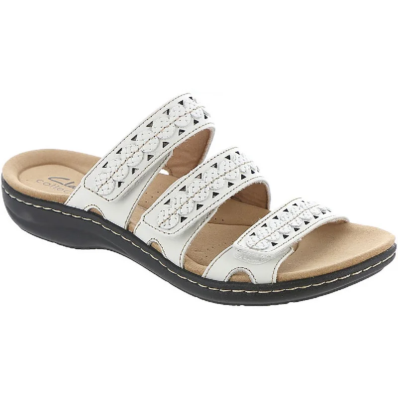 sandals with subtle design-Clarks Womens Laurieann Cove Slip On Strappy Slide Sandals