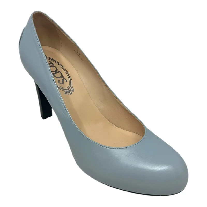 trendy high heels pop-Leather Pumps Luxury Designer By Tods In Blue, Size: US 9/IT 39