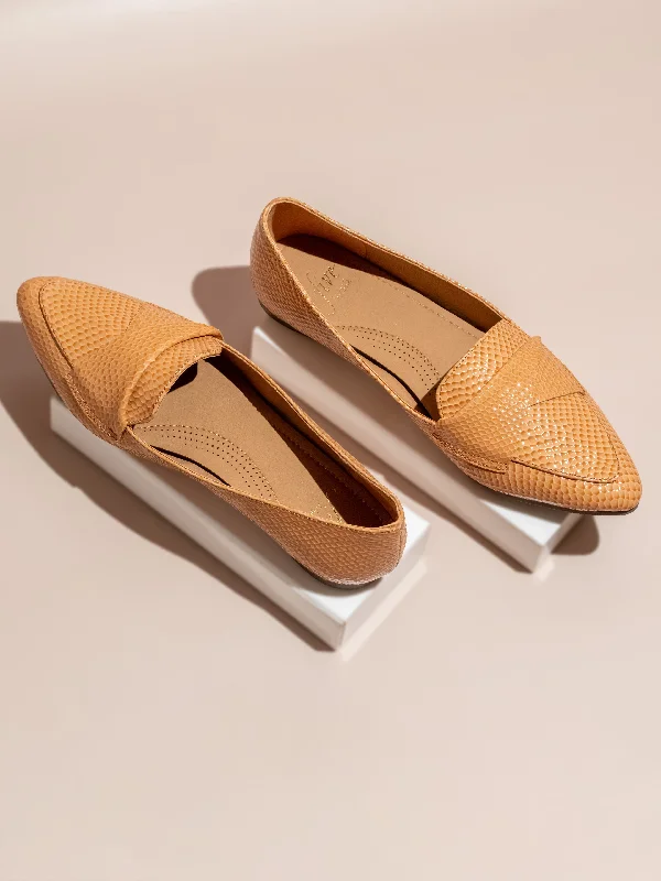 budget flats with terraces-Women Beige Textured Ballerinas Flats