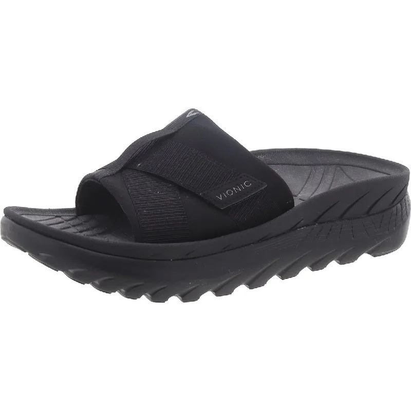 sandals with flexible fit-Vionic Womens Rebound Pool Slip On Slide Sandals