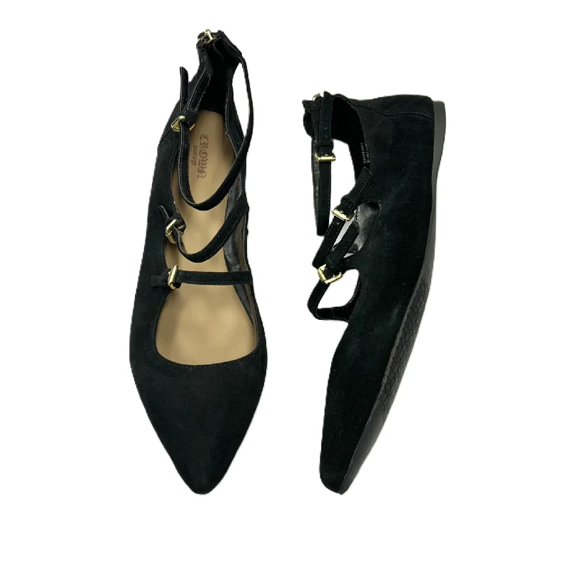 budget flats near stations-Black Shoes Flats By Crown Vintage, Size: 11