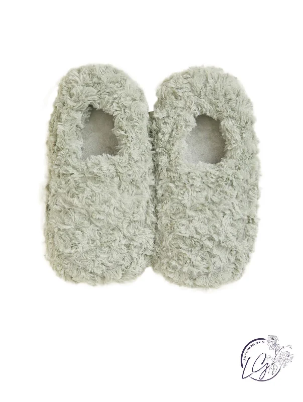 white slippers for clean look-Curly Warmies Slippers