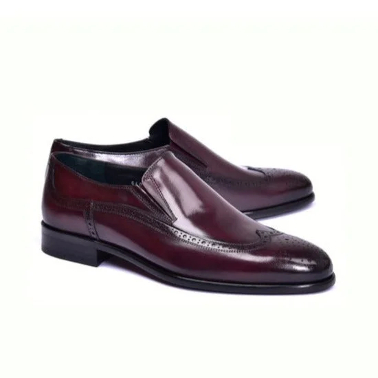 Loafers for daily comfortCorrente C0434-6401 Men's Shoes Burgundy Calf-Skin Leather Wingtip Dress/Formal Loafers (CRT1458)