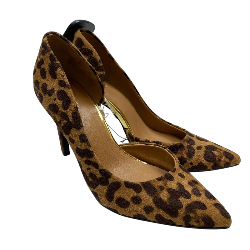 silver high heels sparkle-Shoes Heels Stiletto By Mossimo In Animal Print, Size: 8