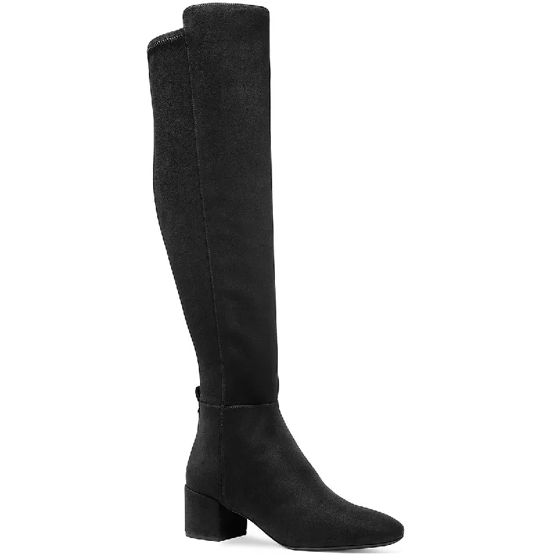 Boots in charcoal-MICHAEL Michael Kors Womens Braiden Mid Boot Faux Suede Over-The-Knee Boots