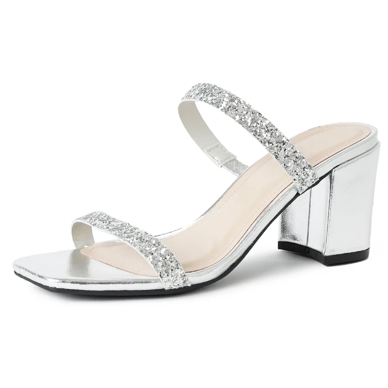 cushioned high heels edge-Stormi | Silver Glitter