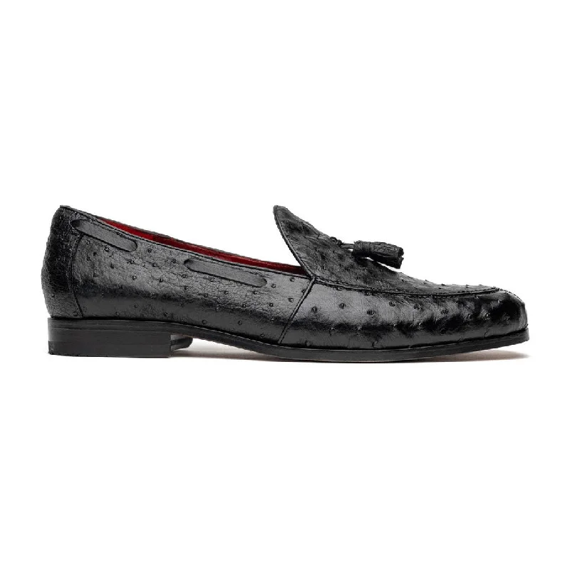 Loafers with slim profilesMarco Di Milano Aubiere Men's Shoes Exotic Ostrich Tassels Loafers (MDM1198)