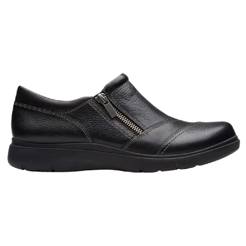 Clarks Certina Pure Black Leather Slip-On (Women's)