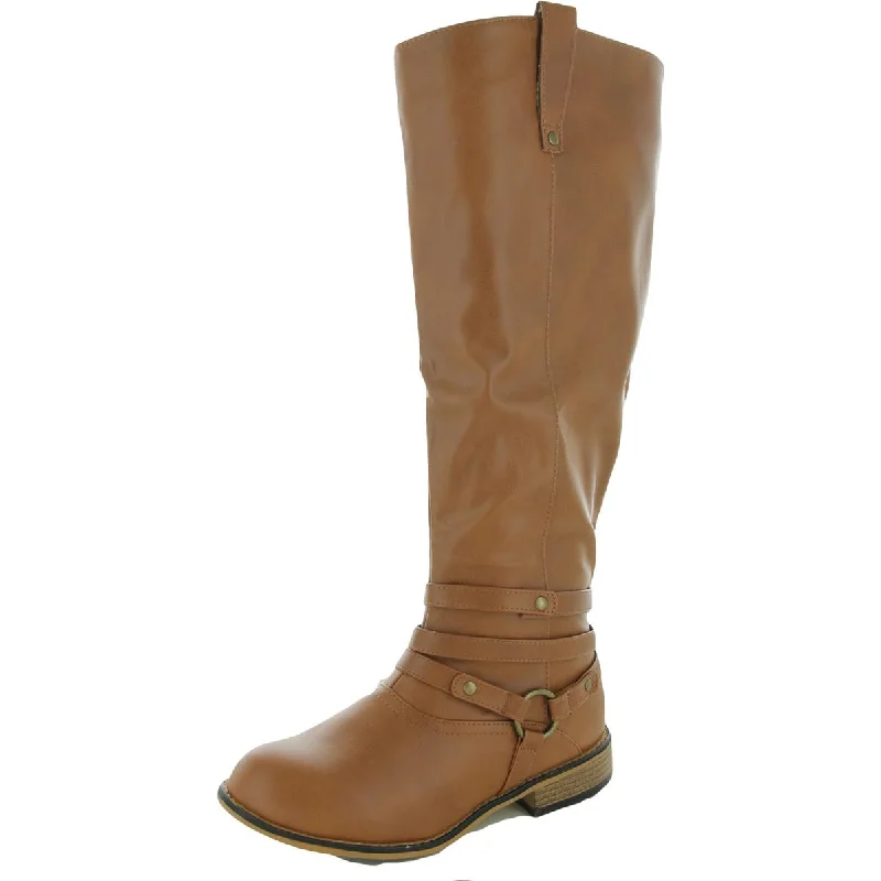 Boots for ankle calm-Journee Collection Womens Walla Faux Leather Wide Calf Knee-High Boots