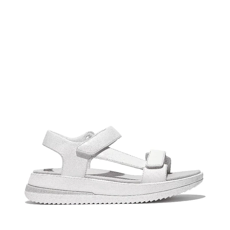 sandals with subtle heels-Women's Shoes Fitflop SURFF Leather Adjustable Sandals GJ9-194 WHITE