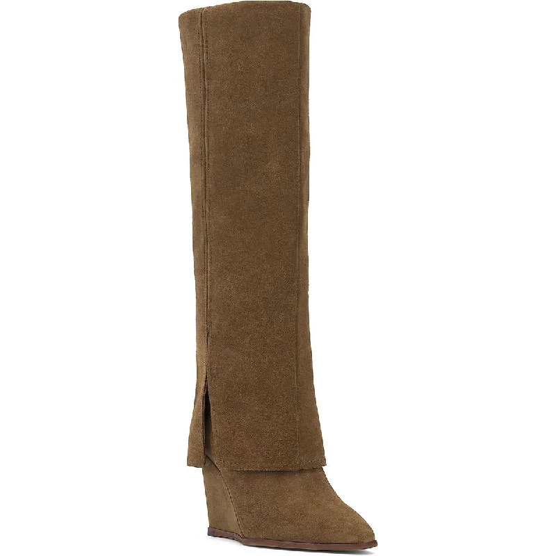 Boots with cool laces-Vince Camuto Womens Tibani Zipper Pointed Toe Knee-High Boots