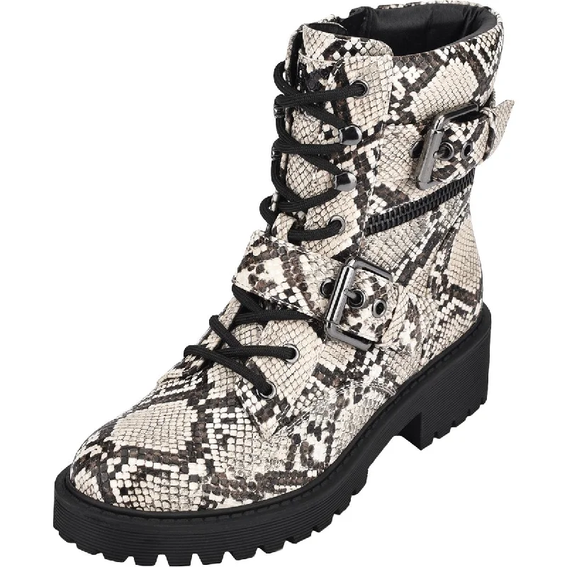 Boots for evening walks-GBG Los Angeles Womens Slayder Faux Leather Combat Boots