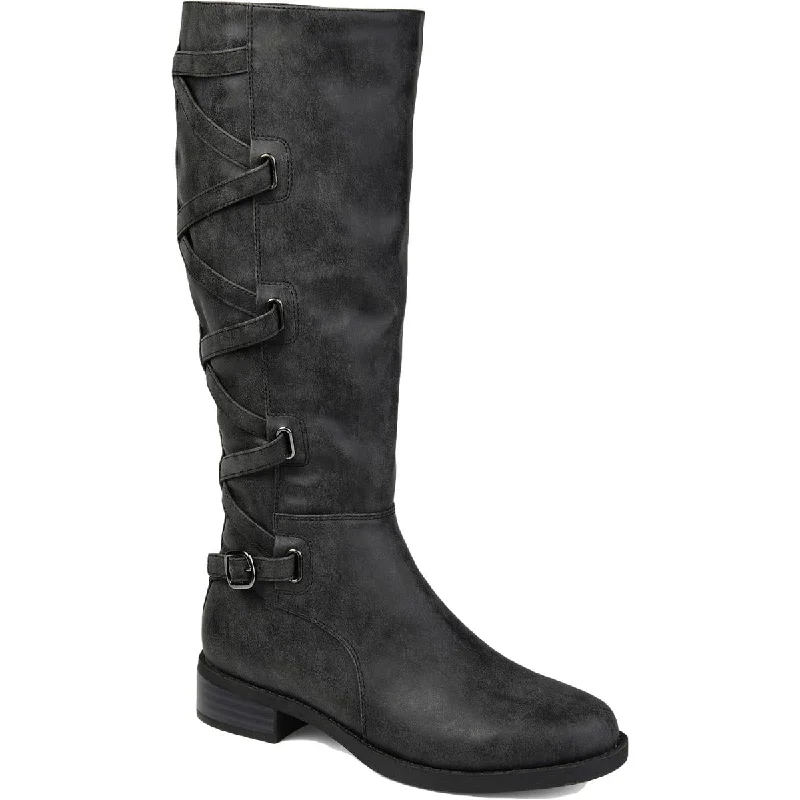 Boots with non-slip soles-Journee Collection Womens Carly Wide Calf Almond Toe Knee-High Boots