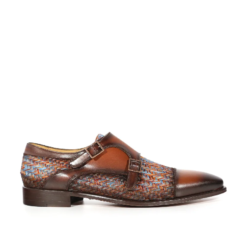 Loafers with airy foamMezlan Palomar 20688 Men's Shoes Multi-Color Fabric / Calf-Skin Leather Dress/ Formal Monk-Straps Loafers (MZS3622)