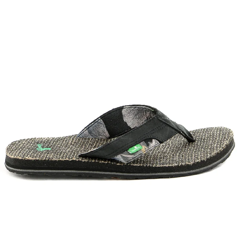 luxury sandals with detailing-Sanuk Range Flip Flop - Black - Mens