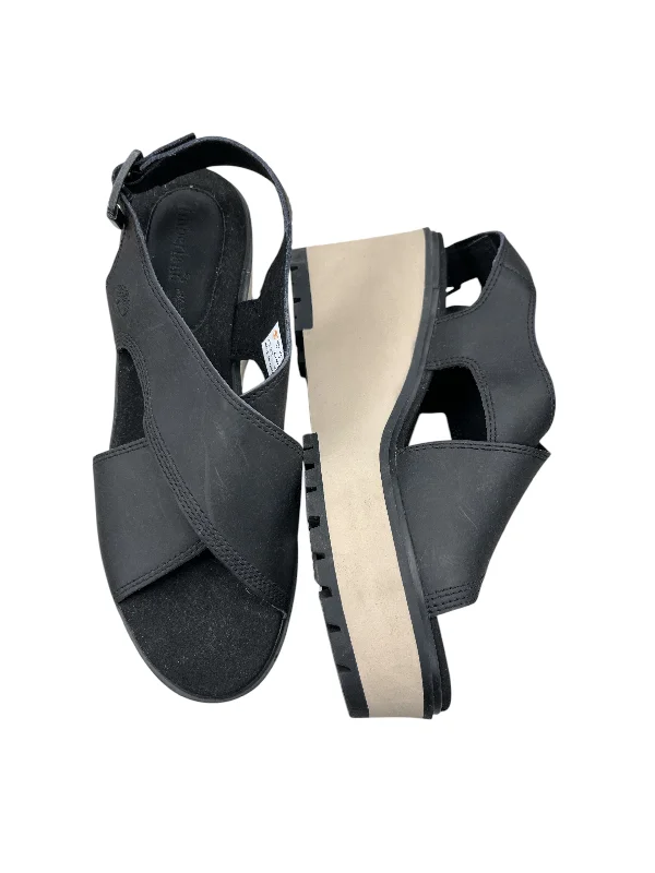 lightweight sandals for men-Sandals Heels Wedge By Timberland In Black, Size: 9