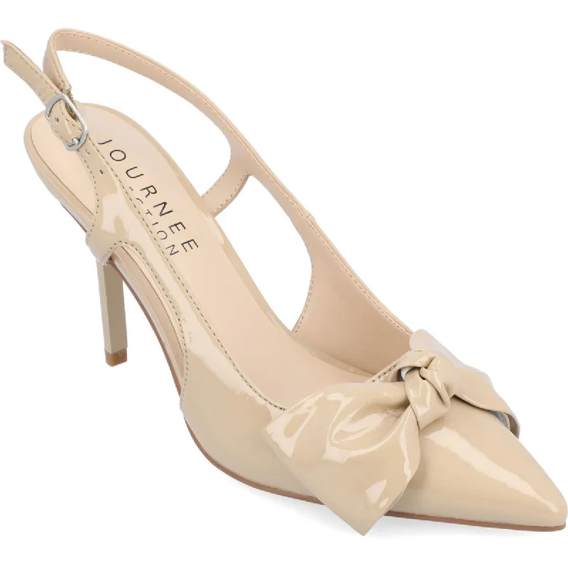 soft high heels calm-Journee Collection Womens VIERA Patent Leather Slingback Pumps