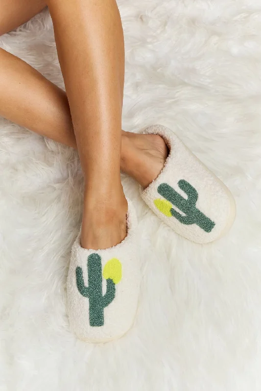 elegant slippers for edge-Melody Cactus Plush Slide Slippers